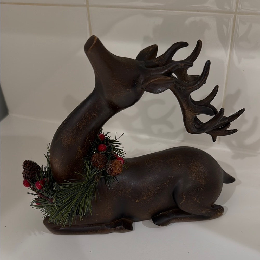 Elegant Brown Reindeer Holiday Decor